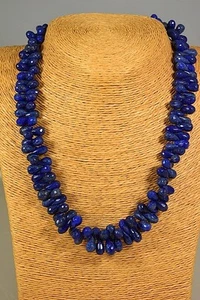 Lapis Lazuli Kette Collier 440ct.! Classic Schmuck Edelstein Heilstein Halskette - Bild 1 von 2