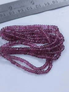 Aplicación de cuentas de rondela de turmalina rosa/rubelita de 85 quilates. Piedra preciosa natural - Imagen 1 de 9