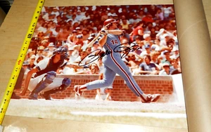 FOTO FIRMADA AUTOGRAFIADA DE PETE ROSE 20 X 16 LIMPIA AUTO BONITA PIEZA - Imagen 1 de 3