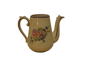 Ancienne théière vintage céramique motif floral