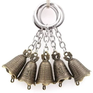 Buddha Bell Feng Shui Key Chain Key Ring Antique Style Women Girls Man Car Gift - Picture 1 of 5