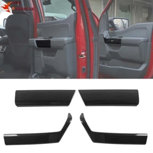 π4Pcs Inner Door Handle Panel Decor Covers Kit For Ford F150 2021+ Carbon Fiber - Picture 1 of 12