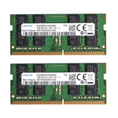Samsung 32GB (2X 16GB) DDR4 2400MHz PC4-19200 SODIMM Memory Ram M471A2K43CB1-CRC - Image 1 of 3