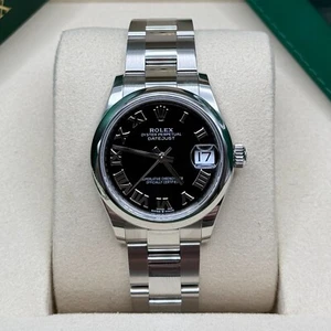 Rolex Datejust 31 NEW 2025 Black Roman Dial Stainless Steel Oyster Bracelet - Picture 1 of 8