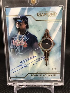 2020 Diamond Icons Ronald Acuna Jr. DIAMOND RELIC AUTO # 1/5 Braves eBay 1/1🔥 - Picture 1 of 5