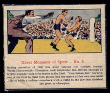 1961 Quaker Oats Great Moments in Sport Boxing #9 Jeffries vs. Corbett GD