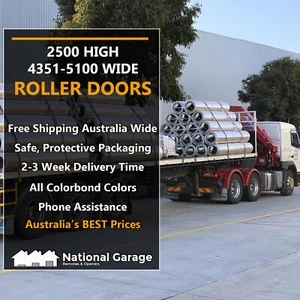 Colorbond Garage Shed Roller Door Taurean B&D MADE TO SIZE 2500h x 4351 - 5100w - Picture 1 of 12