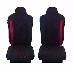 Truck Seat Covers for Renault T Renault C Velour RED thread 2 piece (1+1) - Picture 1 of 1