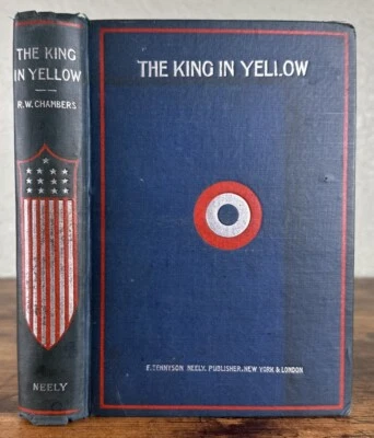 THE KING IN YELLOW BY ROBERT W. CHAMBERS ~ RARE 1895 FRENCH ROUNDEL EDITION HC - Image 1 of 4