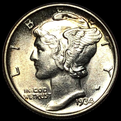 1934 P Mercury Dime #E9534 Cover