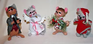 Vtg LOT -4 ANNALEE Christmas Mice 5.5 -7" Tall ANGEL 1989 1995 2017 2 with TAGS - Picture 1 of 18