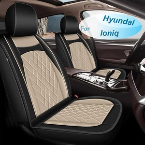 Full Set For Hyundai Ioniq 2017-2022 Car 5 Seat Covers Microfiber Leather Beige - Picture 1 of 8