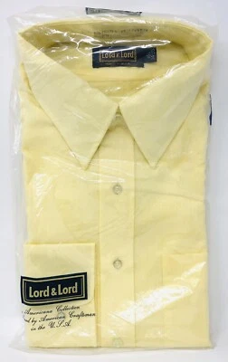 Camisa De Colección Años 60 70 Lord & Lord Amarilla Abotonada NUEVA NOS Talla 16 1/2 x 35-35 M23 Foto 1 de 4