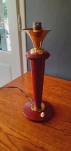 Rare Lampe Année 40/50 Maison Lancel Gainée De Cuir Bordeaux  - Imagen 1 de 14