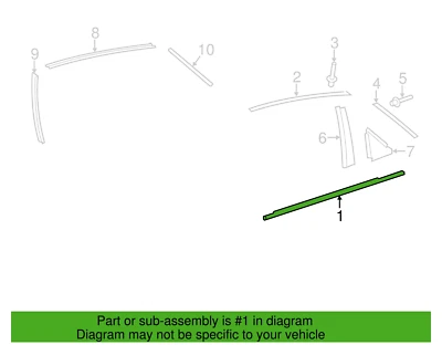 Moldura de cinturón de puerta trasera izquierda Toyota Avalon 2013-2018 75730-07020 Foto 1 de 4