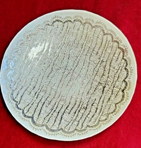 12" Kunstglas Herzstück Schale, Wandbehang Silber auf Weiß - Bild 1 von 4