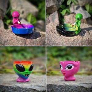 Budawi® Aschenbecher Ascher Ashtray Alien Außerirdisch Ufo All pink grün bunt - Bild 1 von 26