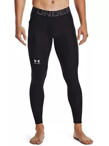 Under Armour de los hombres Calzas térmicas térmicas HeatGear, Negro - Imagen 1 de 4