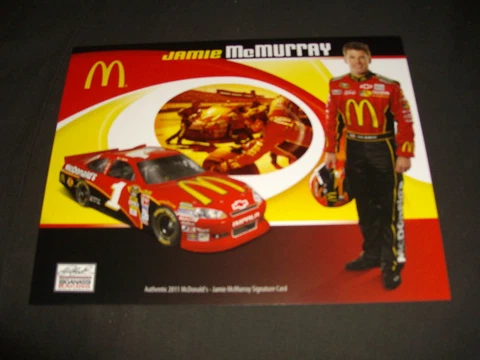 2011 JAMIE MCMURRAY #1 McDONALD'S NASCAR POSTCARD Cover