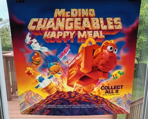 McDonald's McDino changeables 1991 Happy Meal translite store sign advertising - Picture 1 of 3