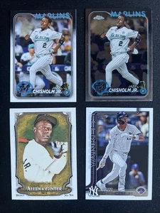 Lote de 4 tarjetas coleccionables de béisbol de Jazz Chisholm MLB Yankees Marlins Stud - Imagen 1 de 6