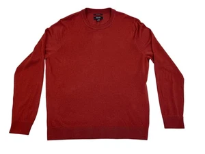 Nordstrom Mens Burgundy Russet 100% Merino Wool Crewneck Sweater Size XL - New - Picture 1 of 7