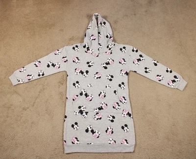 Disney Minnie Mouse Girl's Hoodie Sweatshirt Dress (Size 16) Gray & Pink NWT - Image 1 of 4