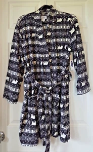 OLD NAVY Boys Black & White Polar Bear Fair Isle Fleece Robe Size XL-XXL NWT - Picture 1 of 9