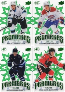 2024-25 Upper Deck Ice Hockey 4 Card Ice Premieres Emerald Green /199 Lot - Picture 1 of 1