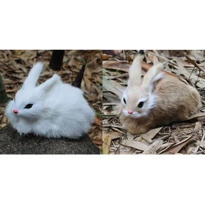 2 Pack Realistic Plush Bunny Rabbits - Lifelike Stuffed Animal Toys, Christma... - Picture 1 of 5