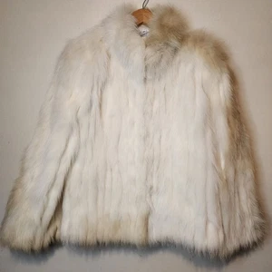 Vintage Saga Fox Wilsons Pelzmantel White Fox 90s Y2K Glam Mob Wife Damen Medium - Bild 1 von 12