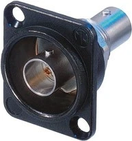 Neutrik NBB75DFIB D Series 75 Ohm BNC Bulkhead Isolated Jack, Black - Image 1 of 1