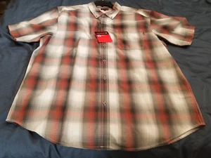 Wolverine Men's Short Sleeve Button Up Cotton Plaid Slate Size 2XL New With Tags - Picture 1 of 4