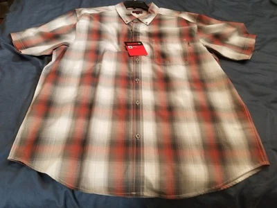 Wolverine Men's Short Sleeve Button Up Cotton Plaid Slate Size 2XL New With Tags - Image 1 of 4