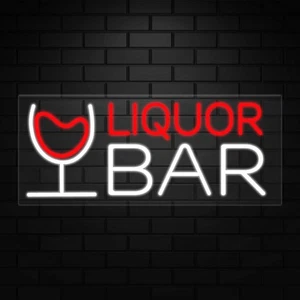 Letrero de barra de licor para pantallas de negocios | LED Flex Neon | 32"W x 13"H x 1"D - Imagen 1 de 5