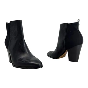 DONALD PLINER Womens 10 Leather Chelsea Boots SASSE Zip Block Heel Ankle Booties - Picture 1 of 20