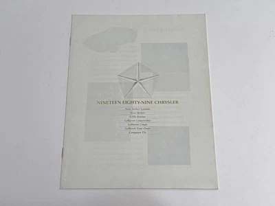 Chrysler 1989 línea completa folleto de ventas catálogo en excelente estado Foto 1 de 4