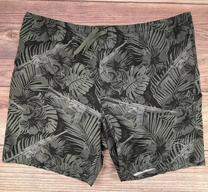 GRUNT STYLE GS Ranger Green Shorts Mens 3XL Athletic Lined Swim M16 Floral - Picture 1 of 11