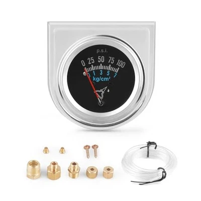 2''52mm Mechanical Oil Pressure Gauge Kit,0-100 PSI,0-7kg/cm², Universal Fit  - Image 1 of 4