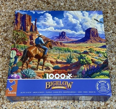 Ceaco 1000 Piece Puzzle Western Venue Bigelow Illustrations 26.75” x 19.75” - Image 1 of 3