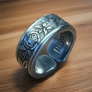 Vintage japanischer Löffel Ring Edelstahl umfunktioniert Besteck Band Größe 10,75 - Bild 1 von 7