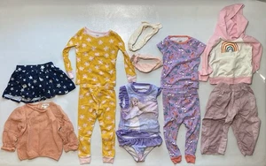 USED GOOD-  Lot Of 12 - Size 2T Toddler Girls Clothing - Top & Bottoms - Picture 1 of 10