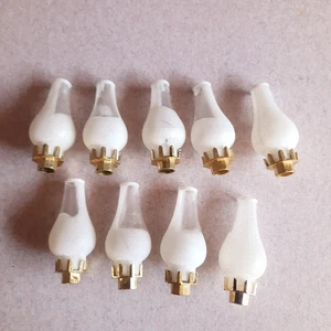 9 Vintage Weihnachten Kunststoff Lichterkette Abdeckungen Öllampe Kamin weiß frostig - Bild 1 von 8