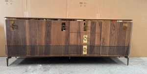 Casa Padrino Credenza di Lusso con 3 Ante Marrone/Nero/Oro 200 cm - Foto 1 di 2