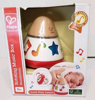 Hape Baby Toy Musical Windup Rotating Music Box Cone Shaped New In Box  - Image 1 of 4