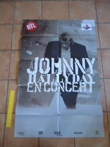 JOHNNY HALLYDAY AFFICHE LAURA VINTAGE FRENCH POSTER ORIGINAL CONCERT 80*120 #2 - Picture 1 of 4