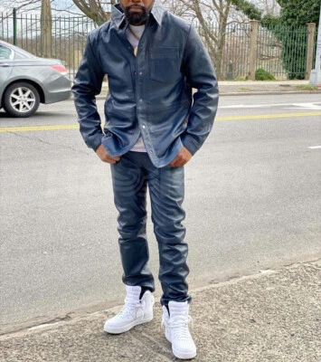 Men's 100% Real Leather Pant and shirt,2 piece Premium Outfit ,Party Wear - Image 1 of 3