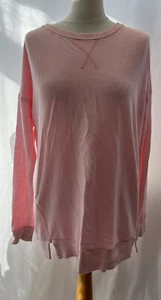 Pink Cotton Jumper Tie Neck Long Sleeve Lightweight M - Picture 1 of 12