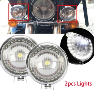 Lámpara de faro bala visera cromada para motocicleta para Harley Bobber Chopper personalizada - Imagen 1 de 10