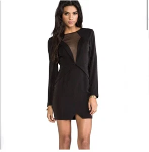 NEW Keepsake The Label Black Dress Size XS Deep Vneck Long Sleeve Lone Ranger - Picture 1 of 10